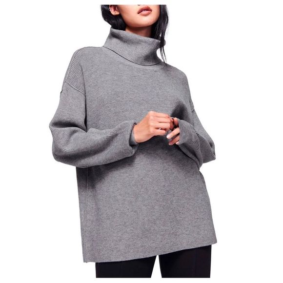 Free People Sweaters - Free People Softly Structured Tunic Sweater Grey XS/S
